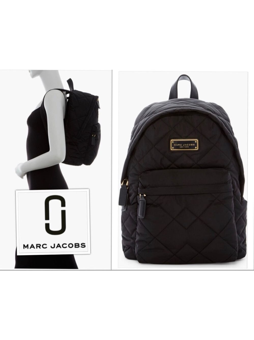 Marc Jacobs Quiet Luxury Quilted Puffer Everyday Travel Backpack Purse like NEW